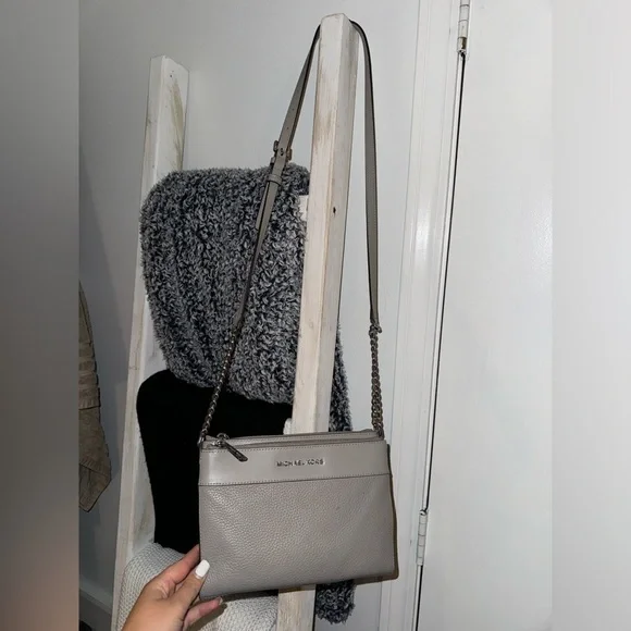 Michael Kors Double-Zip Pebble Leather Crossbody - Picture 1 of 5